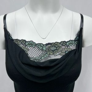 NWT Cosabella Sleek and Sexy Black Long Midi Dress with Lace accents, Size Small